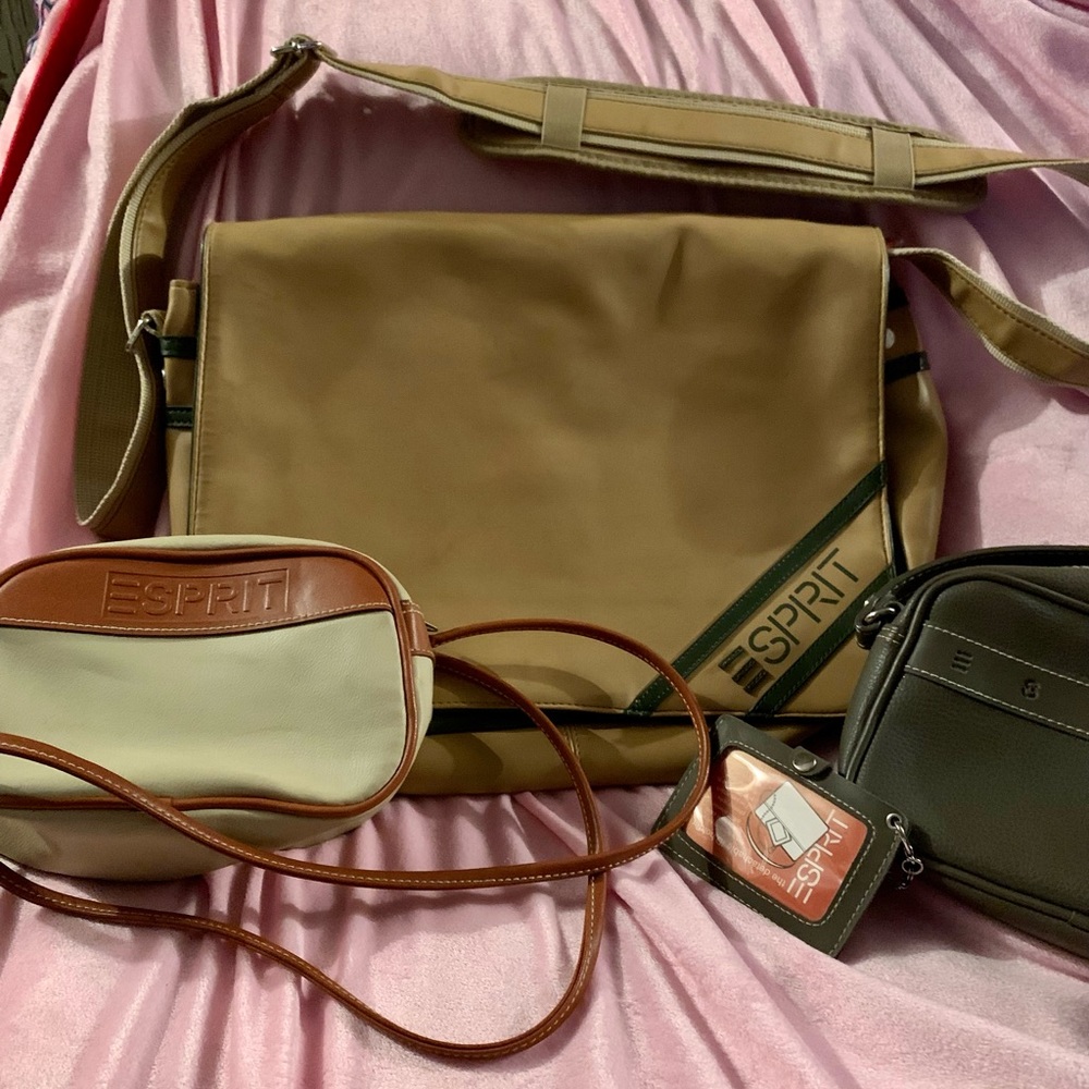 Espirit messenger bag and 2 mini purses.